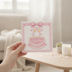 Cute Bow Twenty First Birthday Card - Square Greeting Card for 21st