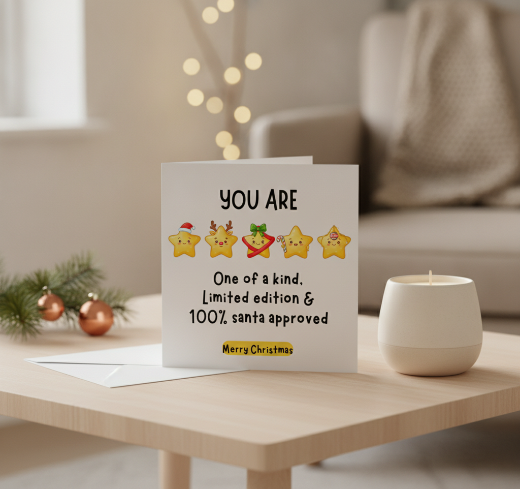 Santa's Seal of Approval Christmas Card - Square Festive Greeting