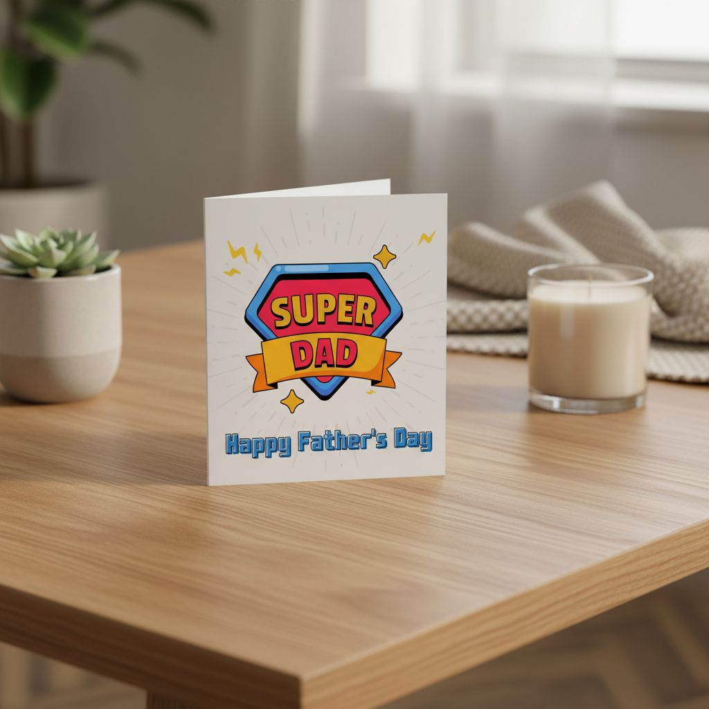Super Dad Father's Day Card - Square Card for a Special Dad