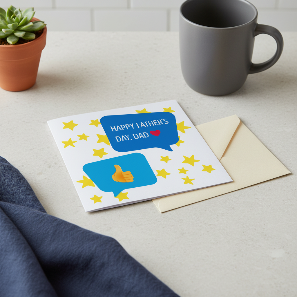 Thumbs Up Father's Day Card - Square Design