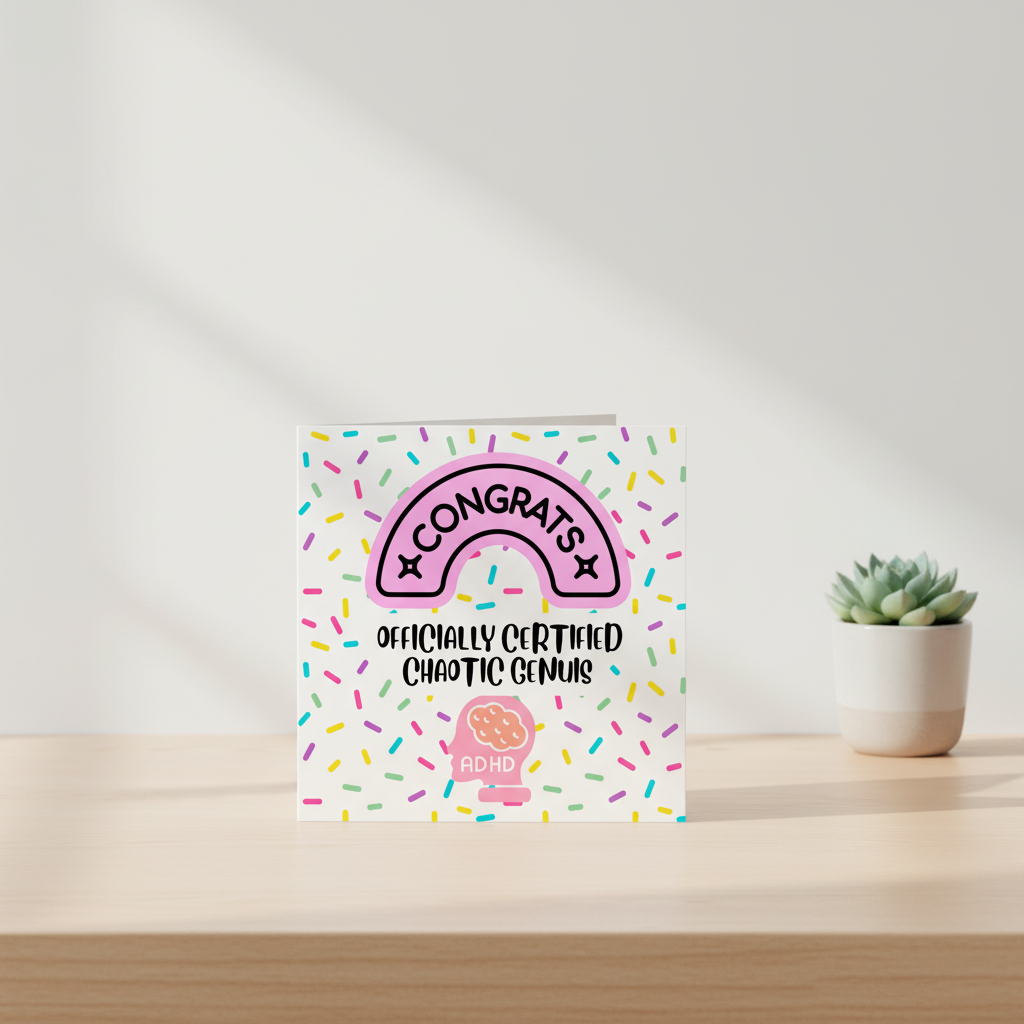 ADHD Diagnosis Genius Card | Congratulations Card | PacaPrints