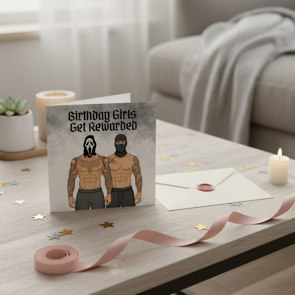 Good Girls Get Rewarded Birthday Card - Cheeky Square Birthday Card