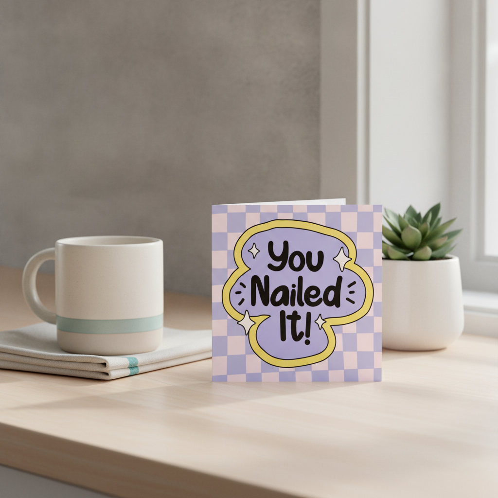 You Nailed It! Celebration Square Card - A Well Done Treat
