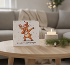 Hooves Grooves & Xmas Moves Square Christmas Card for a Joyful Greet