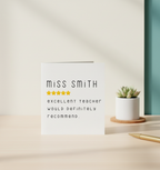 Personalised Teacher Thank You Card - Square Card