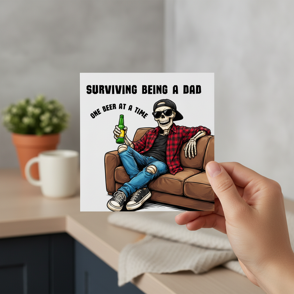 Surviving Dad One Beet at a Time Father's Day Card (Square)