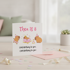 Personalised Capybara Birthday Card with Name & Age, Square