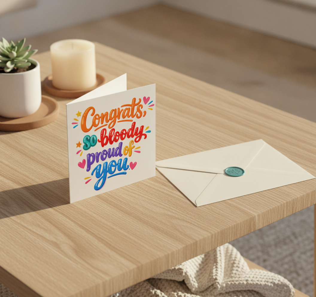 Congratulations So Bloody Proud Of You Card - Square Greeting Card