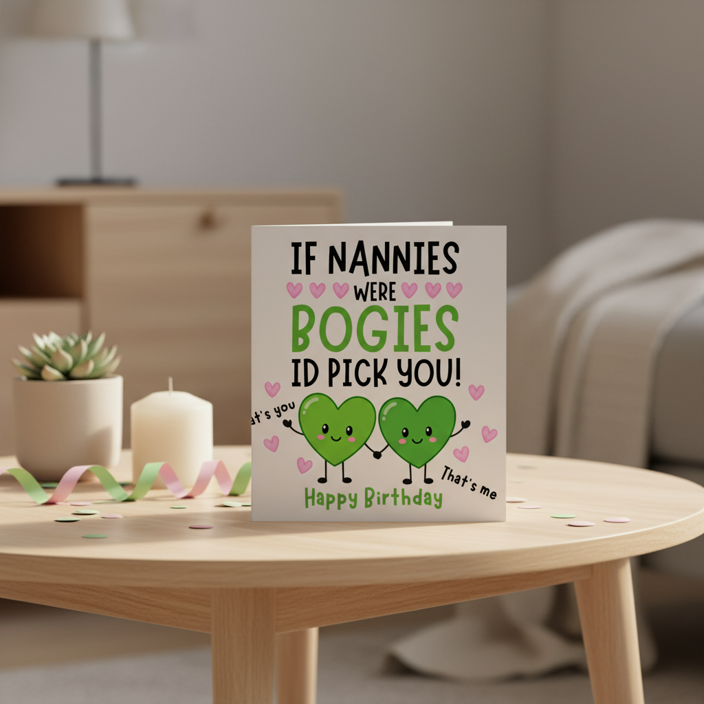 "If Nannies Were Bogies Id Pick You" Funny Birthday Card for Nanny (Square)