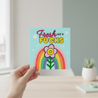 Mental Health Fresh Out of Fucks Card | Square Greetings Card