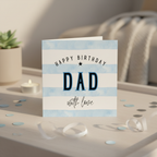 Dad Birthday Card - 'Dad with Love Stripes' Square Card