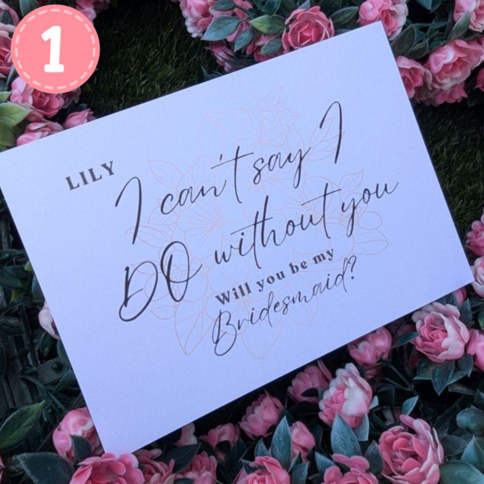 Bridesmaid & Made Of Honour Proposal Cards