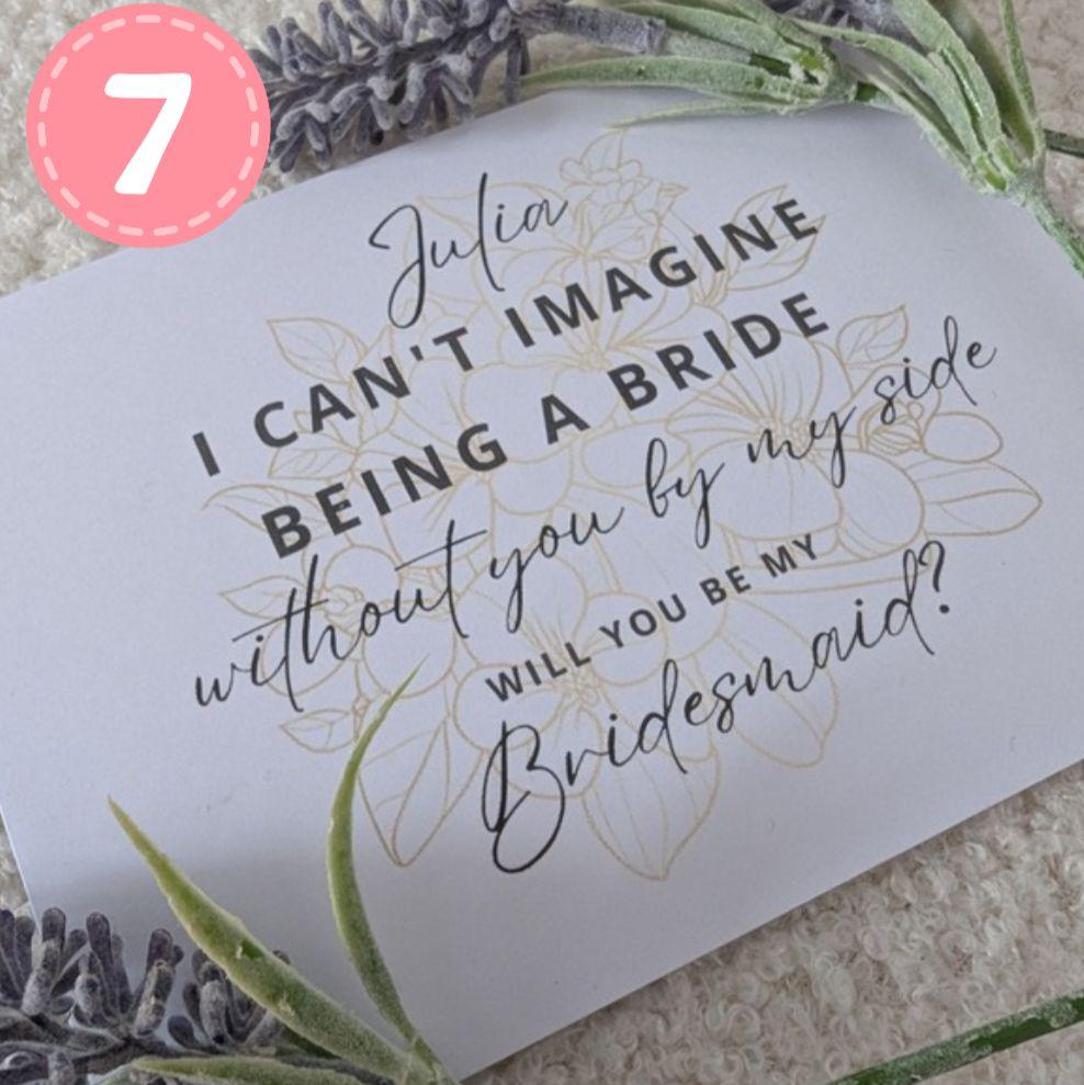 Bridesmaid & Made Of Honour Proposal Cards