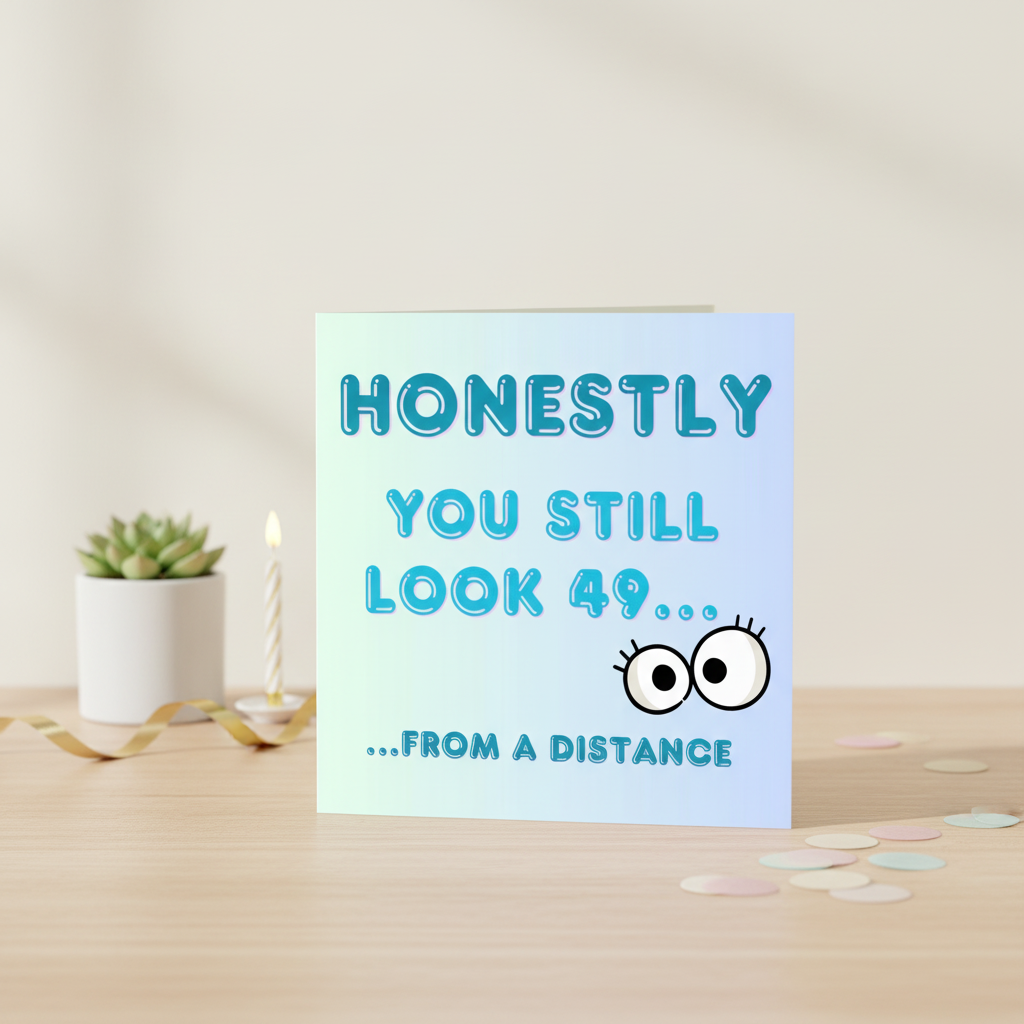 Happy 50th Birthday Card for Her - Honestly You Still Look 49 from a Distance