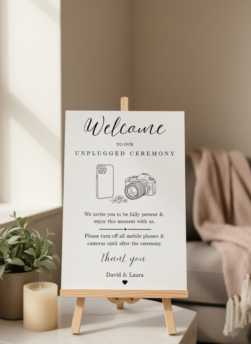 Unplugged Ceremony Wedding Sign