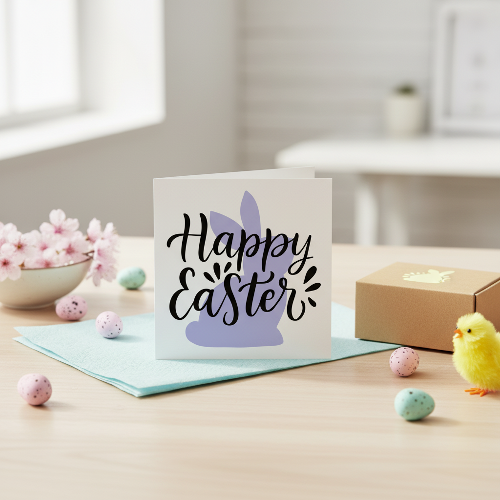 Happy Easter Card | Cute Bunny Easter Card