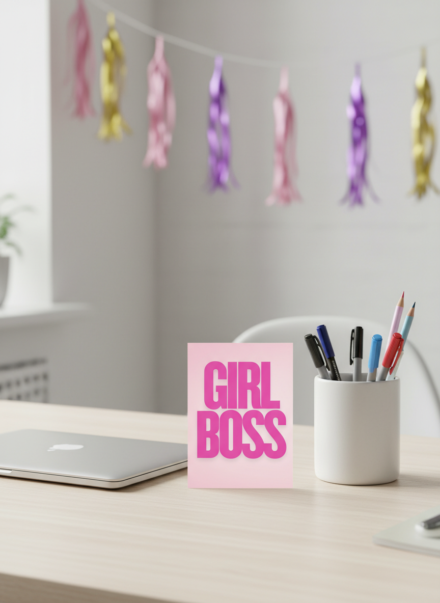 Cute Girl Boss Card A5