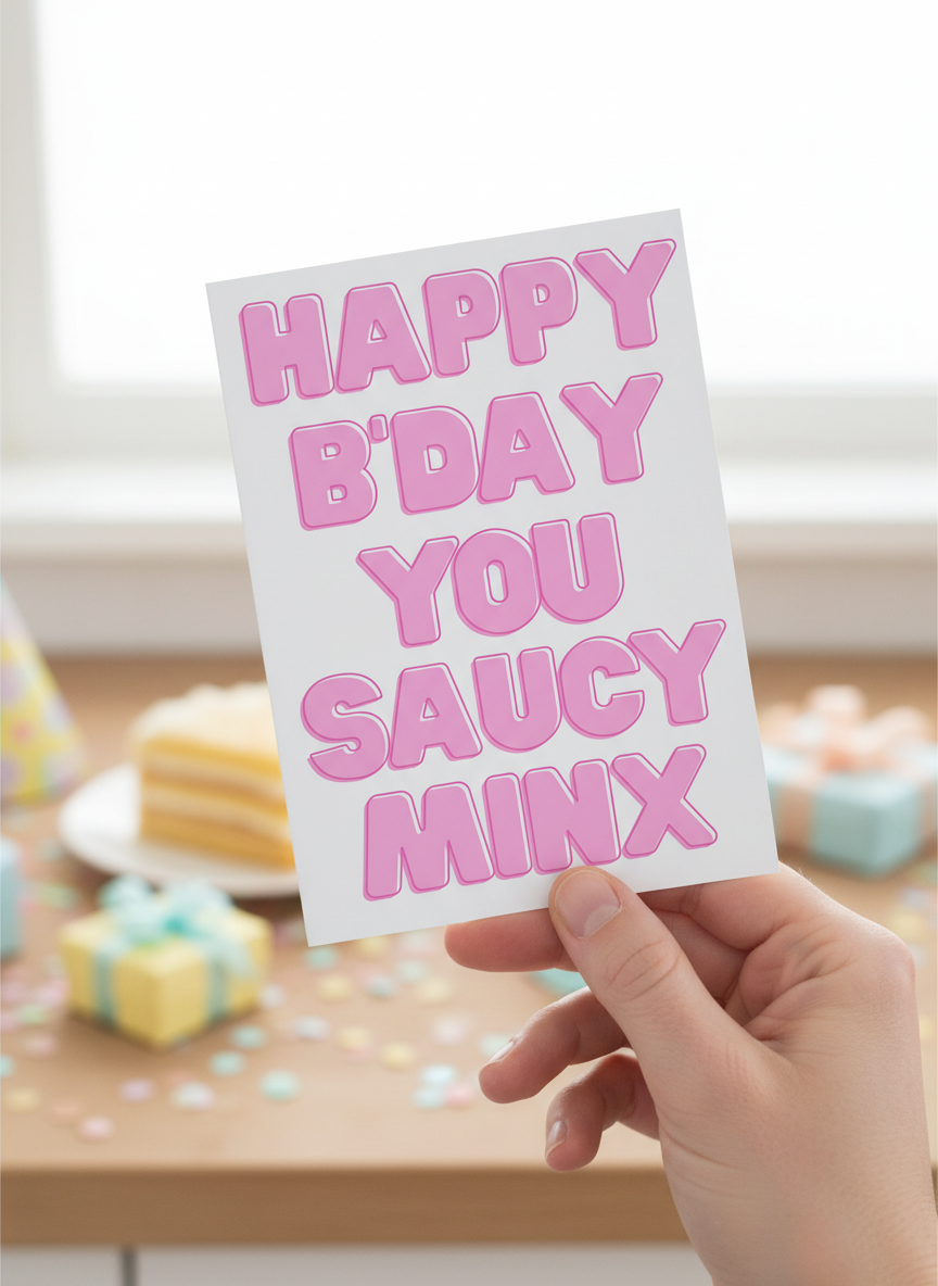 Happy Birthday You Saucy Minx Card