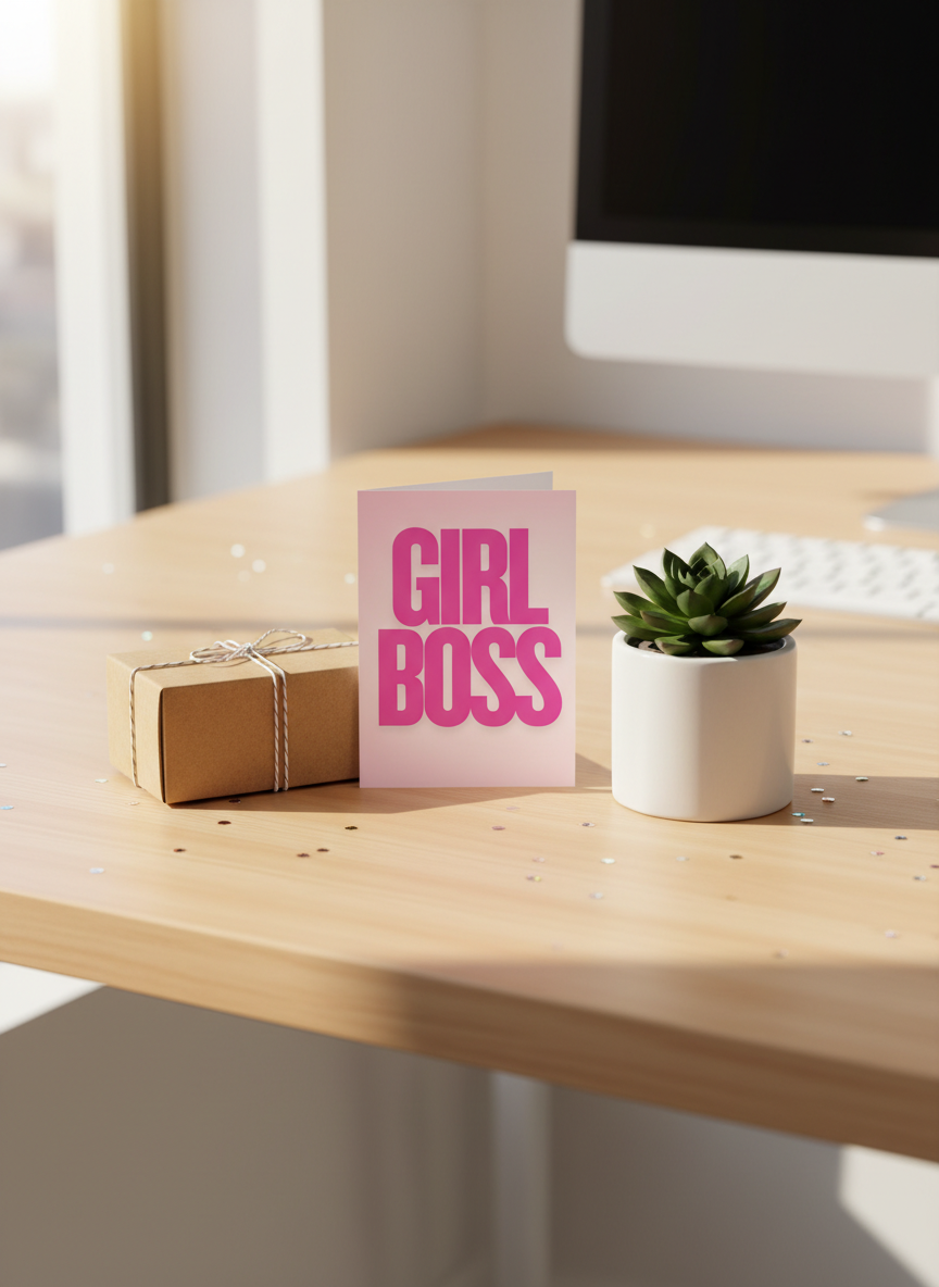 Cute Girl Boss Card A5