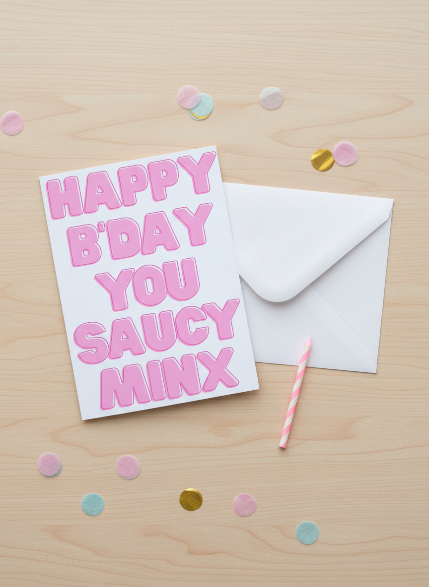 Happy Birthday You Saucy Minx Card