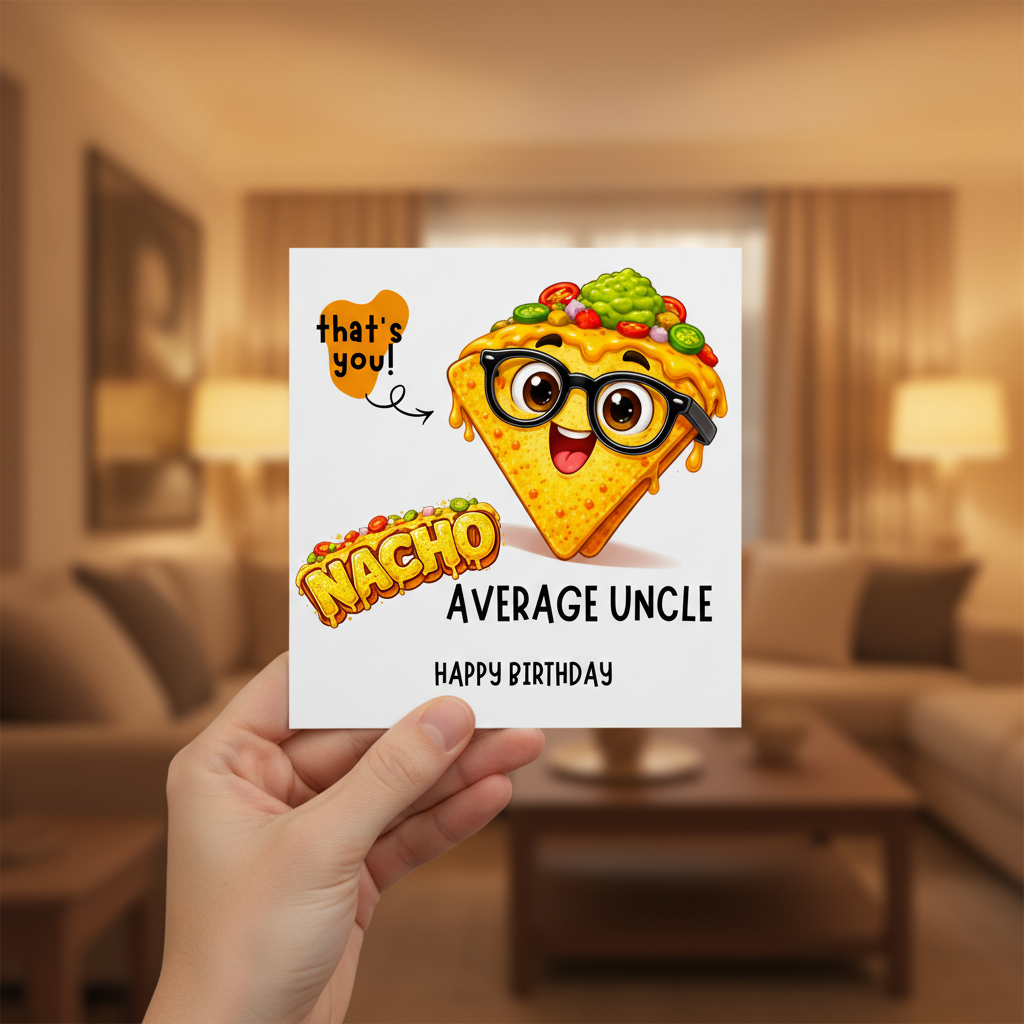 Funny Personalised Birthday Card – Nacho Average Uncle