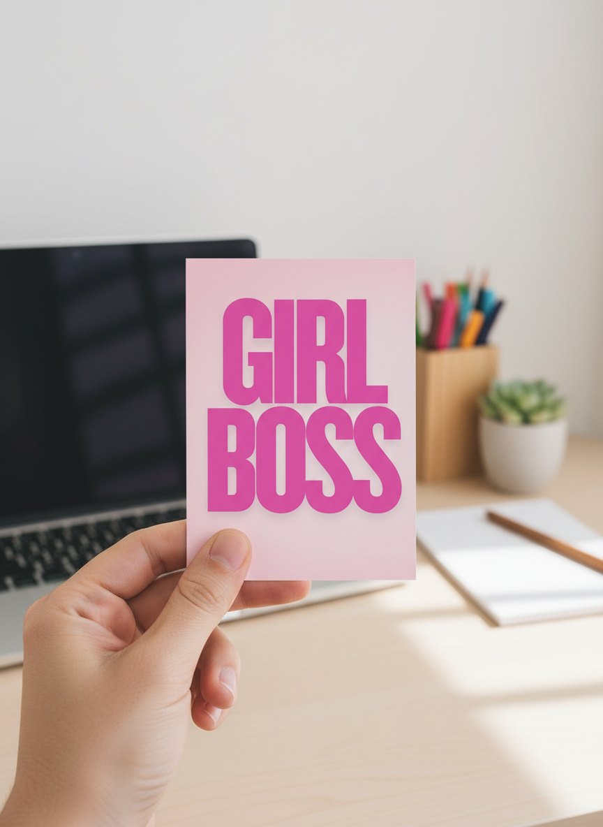 Cute Girl Boss Card A5