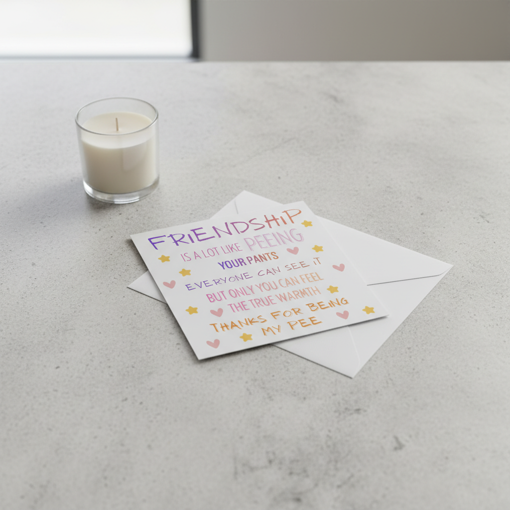 Thanks For Being My Pee Friendship Card