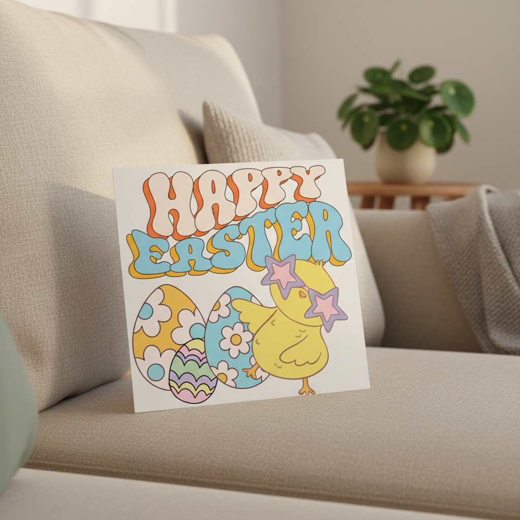 Happy Easter Chick Card | Cute Easter Egg Card