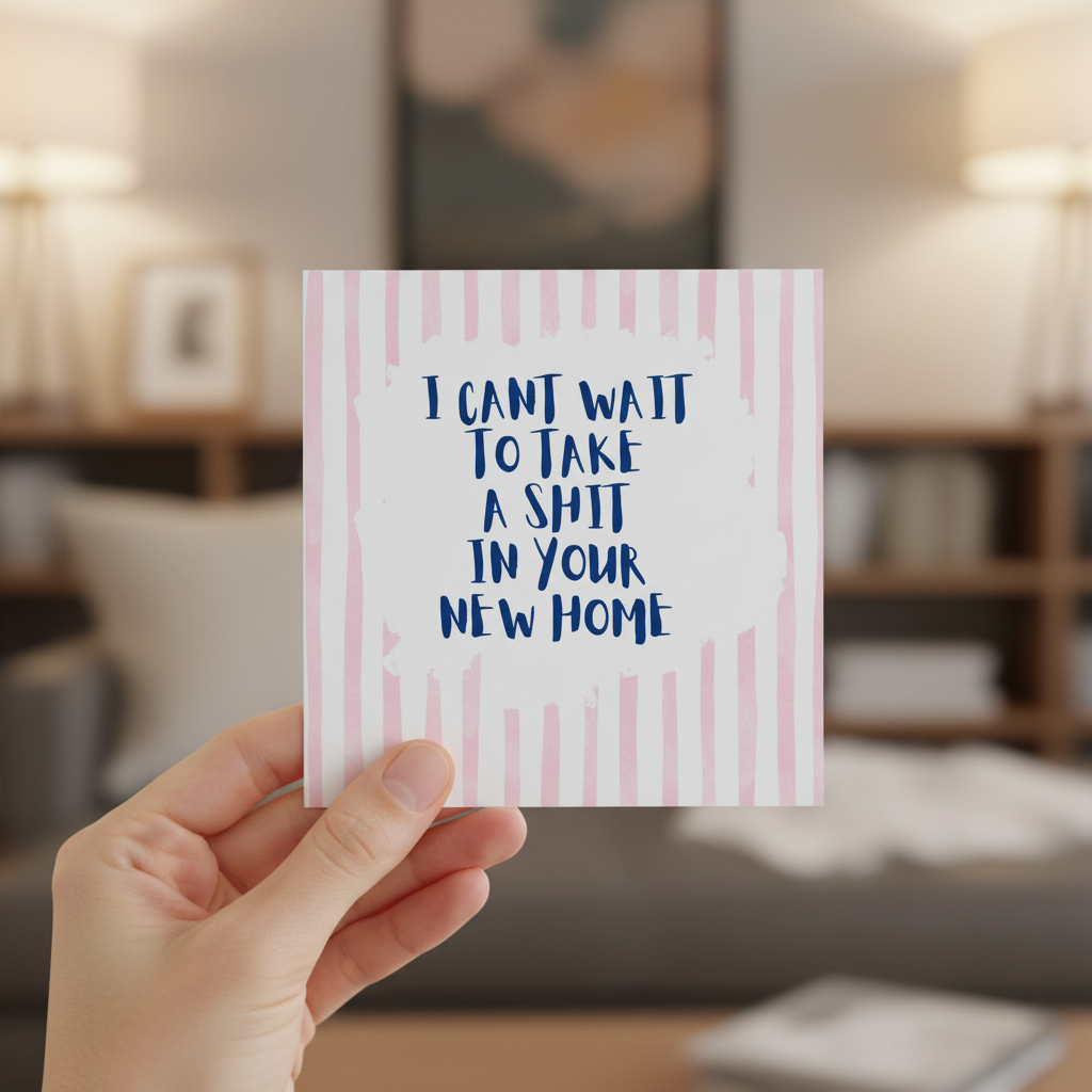 I can’t wait to take a shit in your new home card
