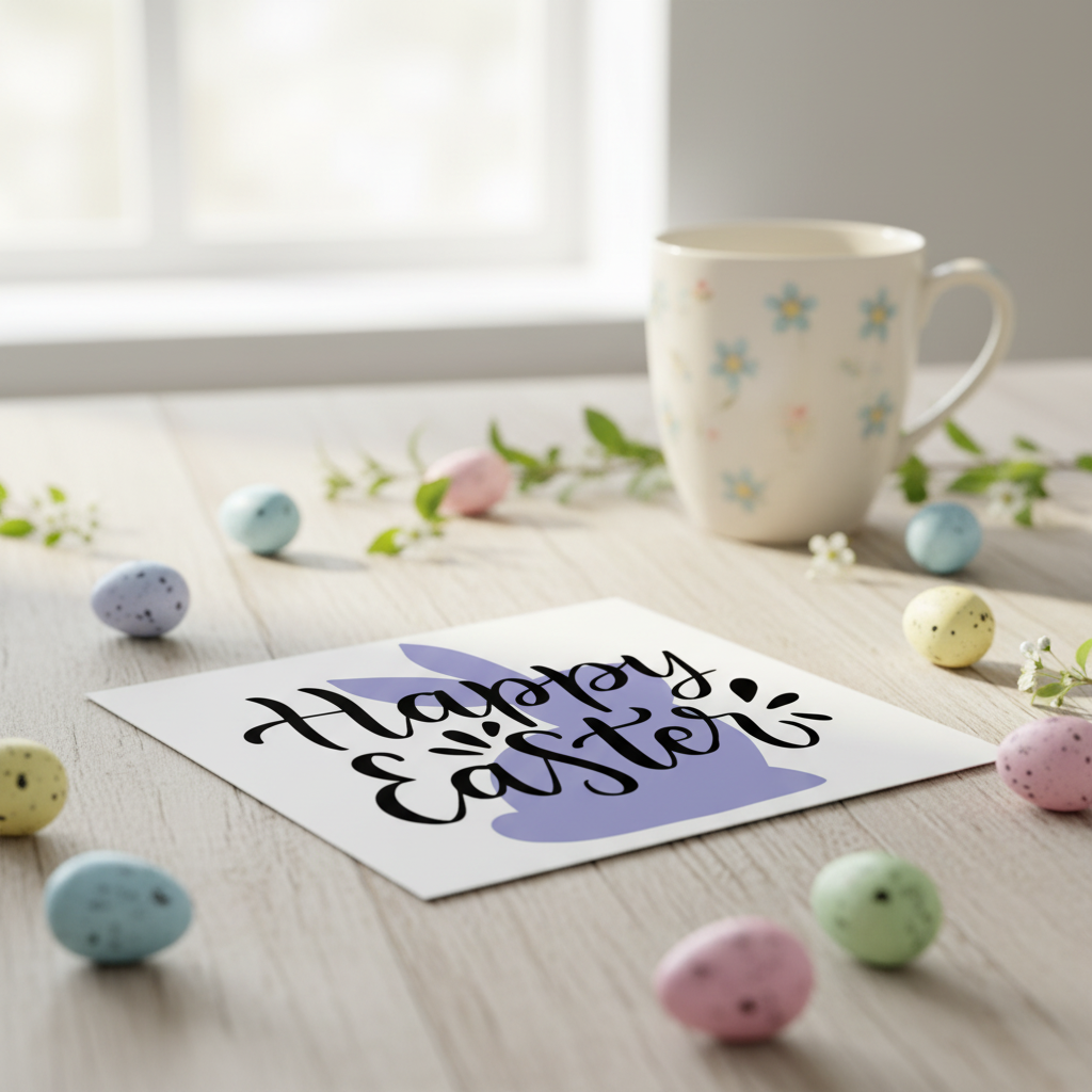 Happy Easter Card | Cute Bunny Easter Card