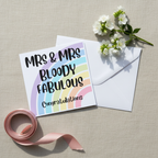 LGBTQ+ Wedding Card – Mr & Mr / Mrs & Mrs Bloody Fabulous | Square Card