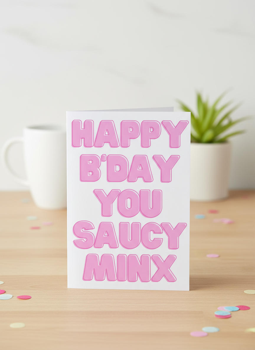Happy Birthday You Saucy Minx Card