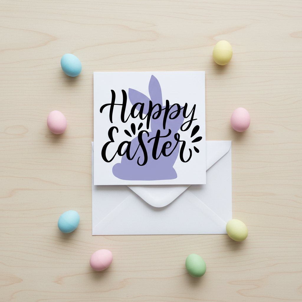 Happy Easter Card | Cute Bunny Easter Card