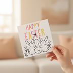 Cute Happy Easter Bunny Card | Easter Greeting Card