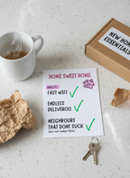 Home Sweet Home, New Home Card