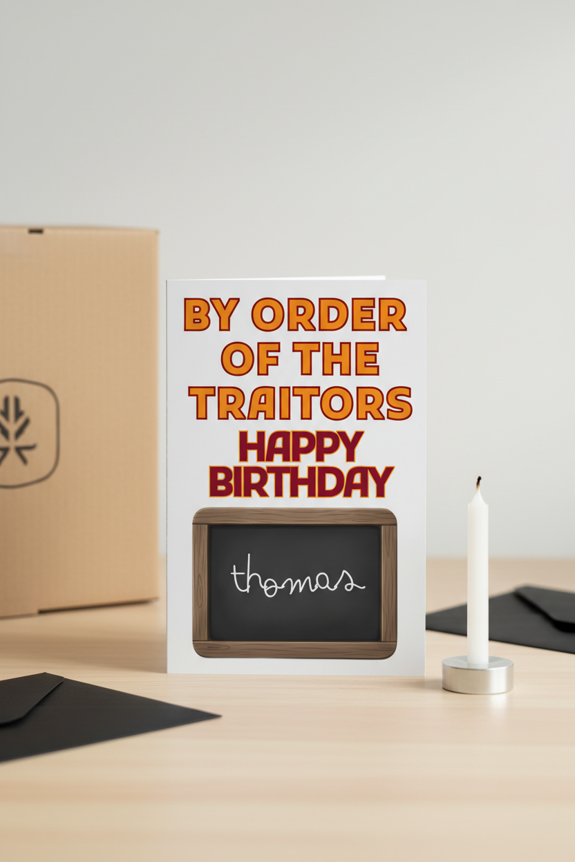 Personalised Traitor Order Joke Card