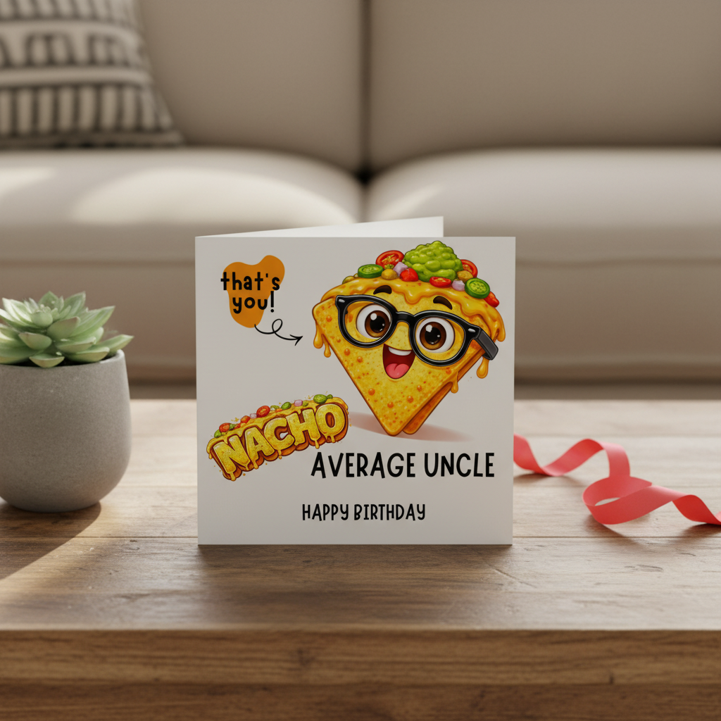 Funny Personalised Birthday Card – Nacho Average Uncle