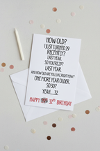 Funny 32nd Birthday Card A5 for Him or Her