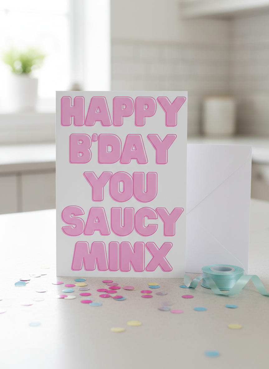Happy Birthday You Saucy Minx Card