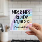 LGBTQ+ Wedding Card – Mr & Mr / Mrs & Mrs Bloody Fabulous | Square Card