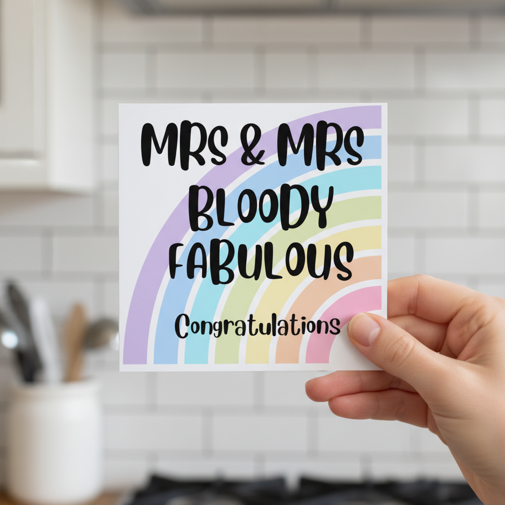 LGBTQ+ Wedding Card – Mr & Mr / Mrs & Mrs Bloody Fabulous | Square Card