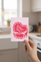 Funny Rude Birthday Card – “Birthday Bitch” Pink Cake Design