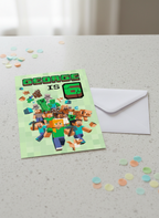 Personalised Minecraft Happy Birthday Card