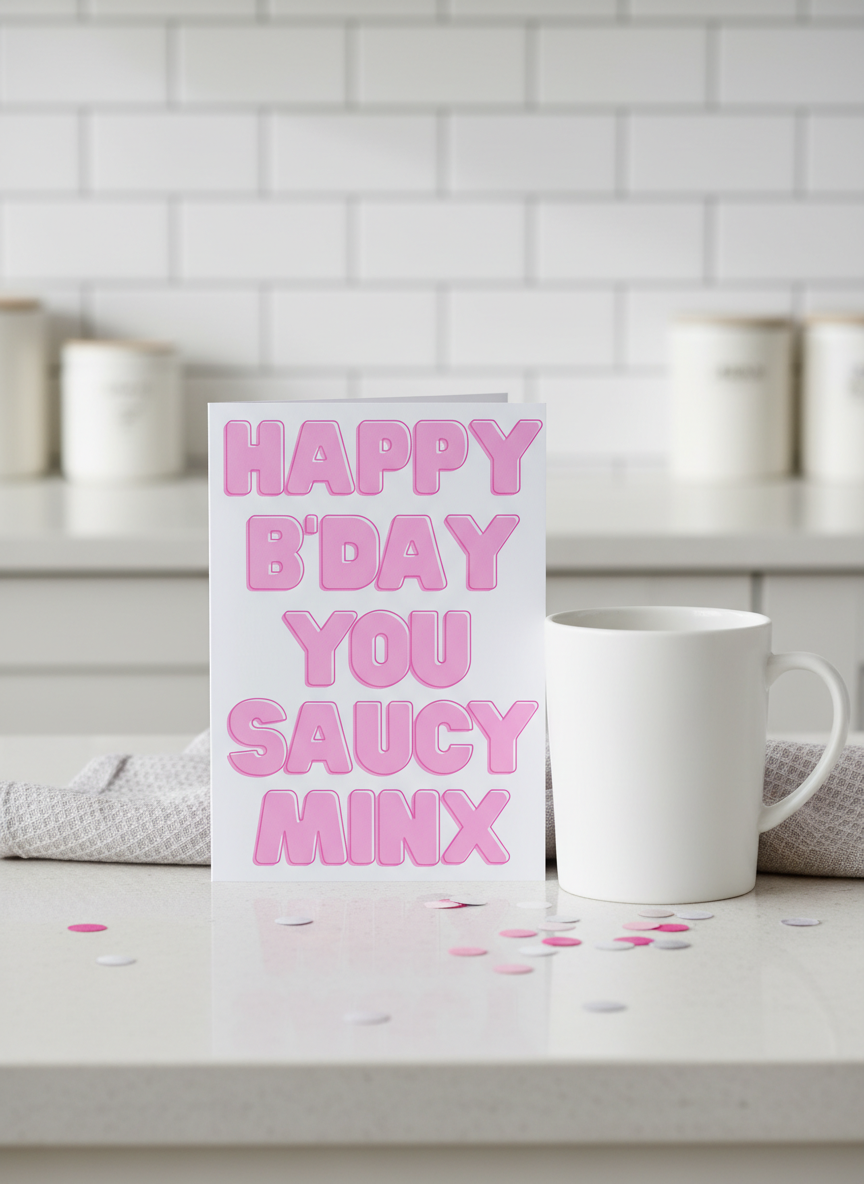 Happy Birthday You Saucy Minx Card