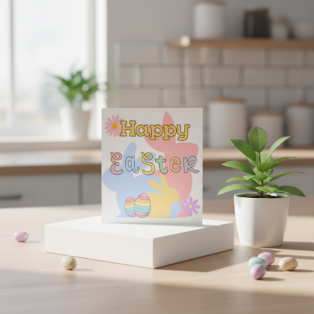 Happy Easter Bunny Card | Cute Easter Egg Card