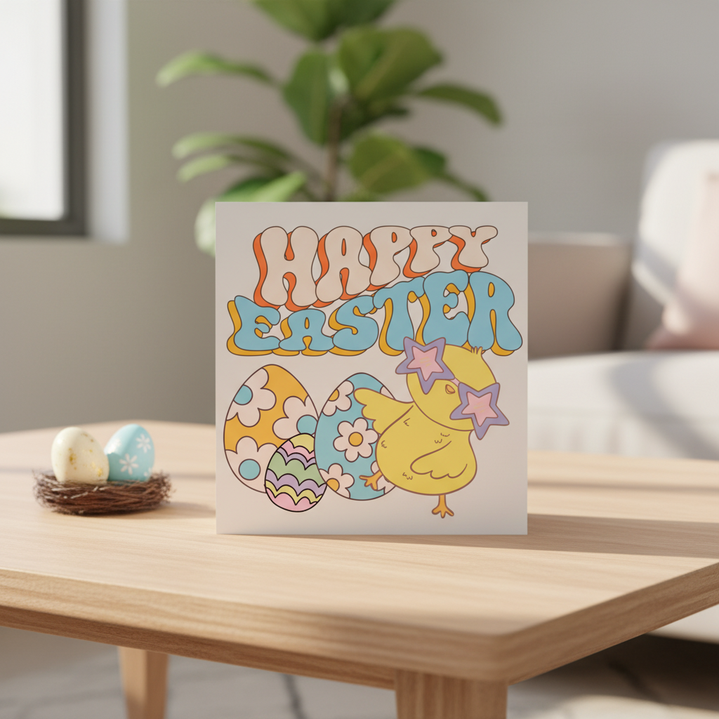 Happy Easter Chick Card | Cute Easter Egg Card