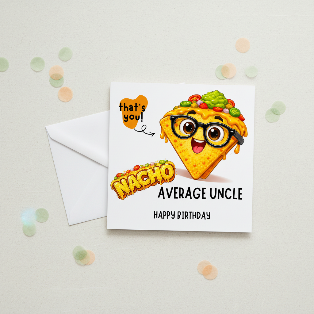 Funny Personalised Birthday Card – Nacho Average Uncle