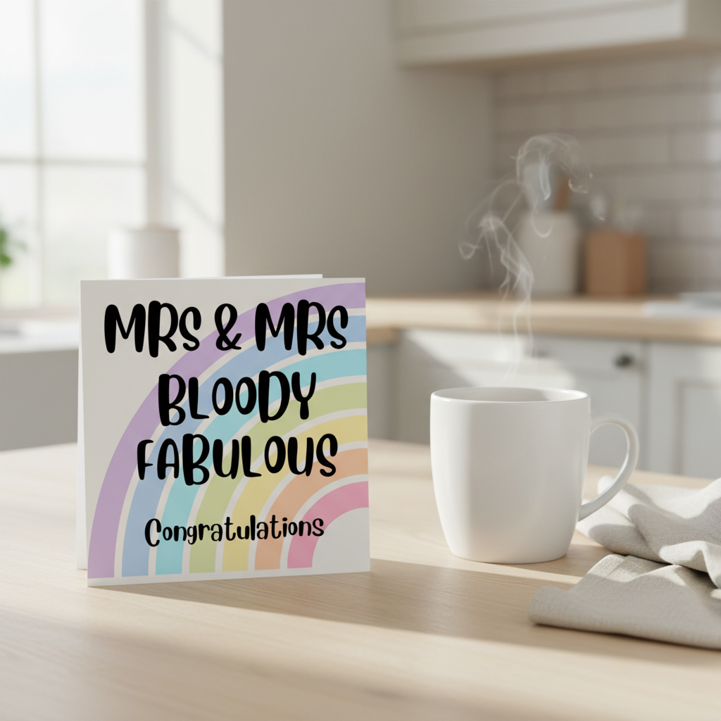 LGBTQ+ Wedding Card – Mr & Mr / Mrs & Mrs Bloody Fabulous | Square Card