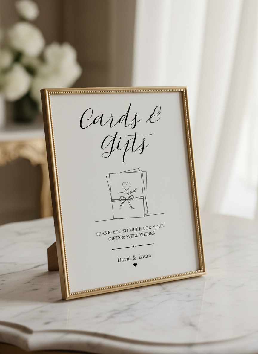 Cards & Gifts Wedding Sign Wedding Reception Sign
