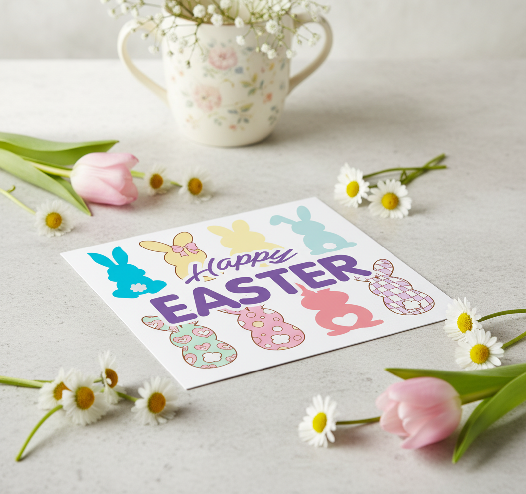 Happy Easter Bunny Card | Cute Easter Card